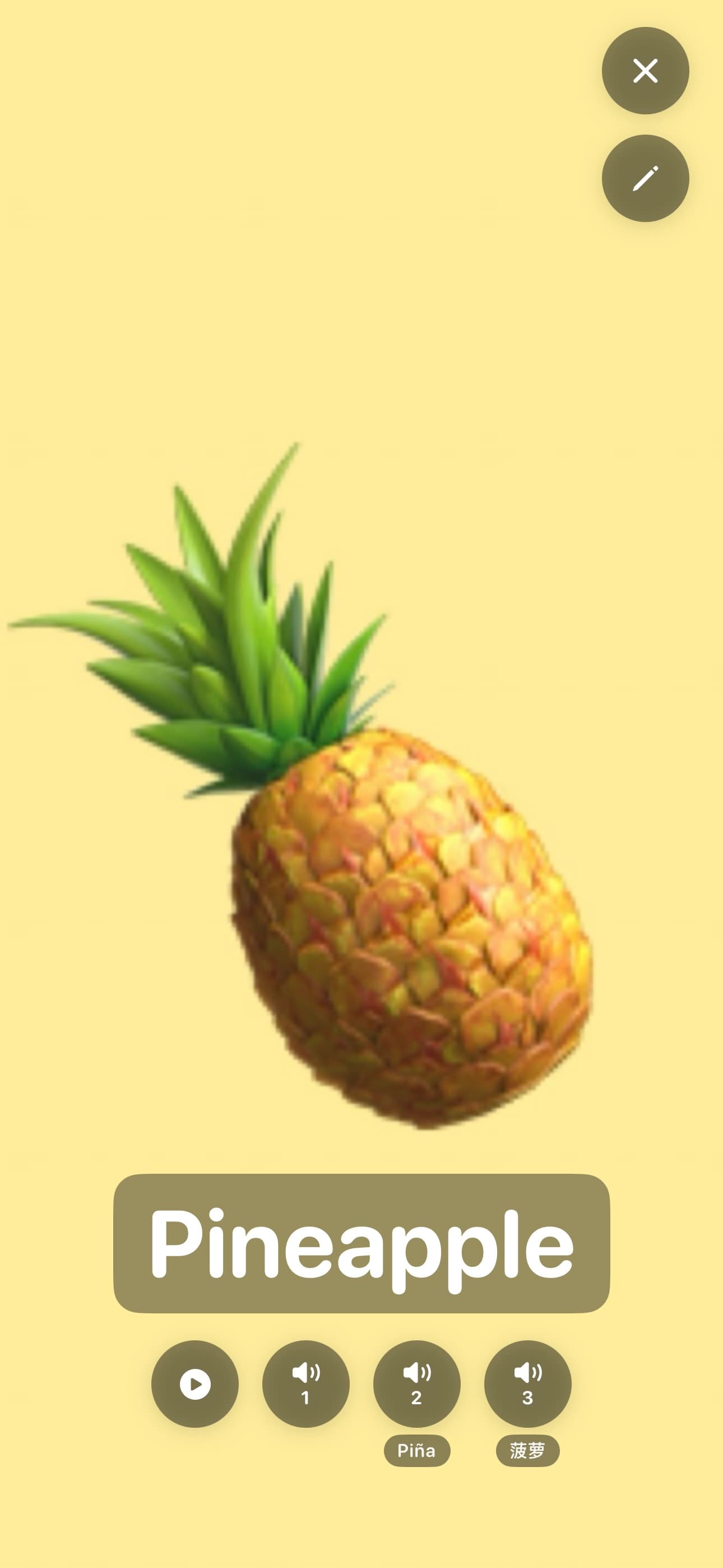 A BebeCards pineapple card made from a familiar image